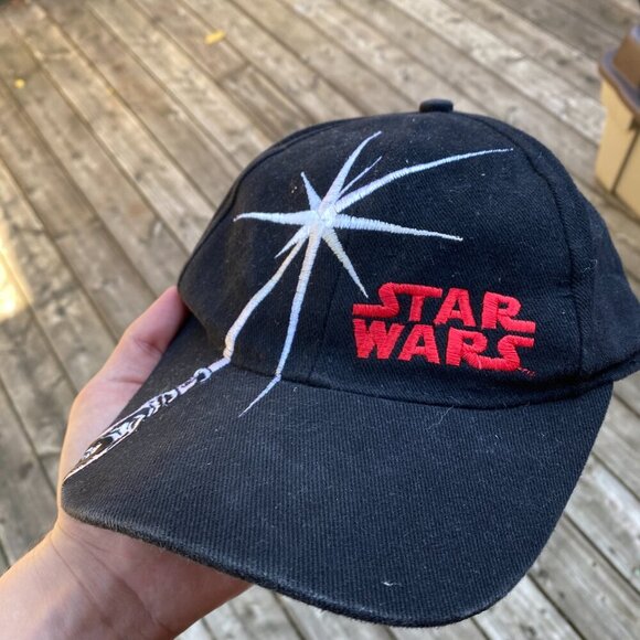 Vintage 1996 Star Wars Embroidered Baseball Hat Cap Black Red - Picture 3 of 6